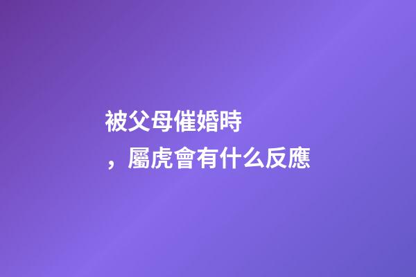 被父母催婚時，屬虎會有什么反應